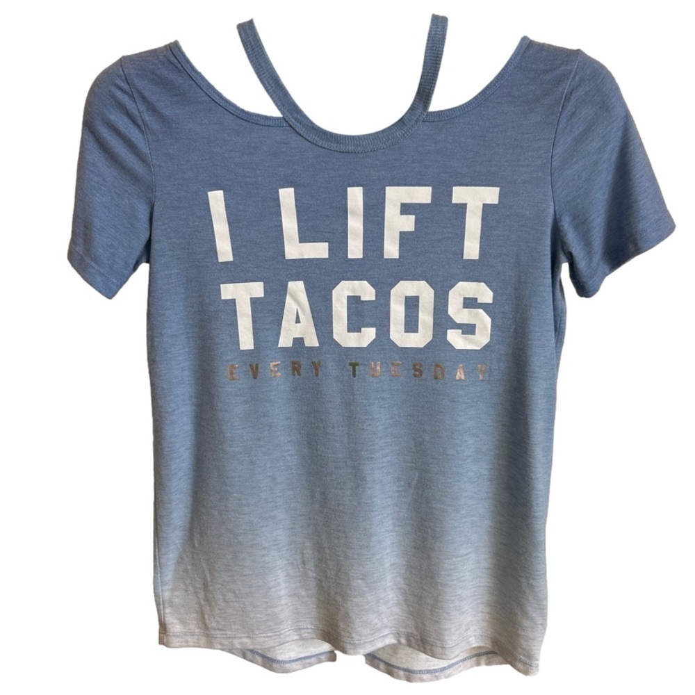 SO Women's "I Lift Tacos Every Tuesday" Novelty T-Shirt, Extra Small